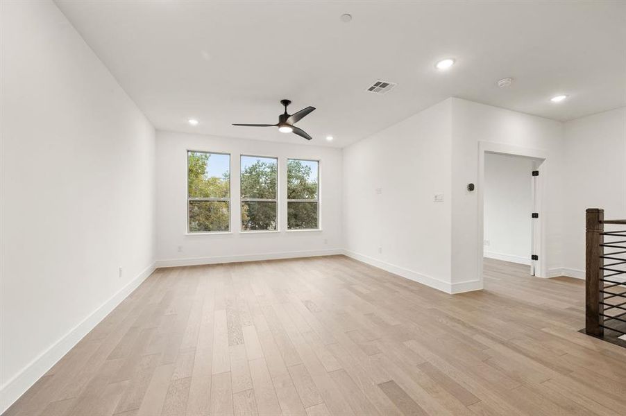 Your spacious, light filled family room is perfect for family gatherings while the adjacent home office creates a private work space for the professional needing to work from home. Your spacious, light filled family room is perfect for family gatherings while the adjacent home office creates a private work space for the professional needing to work from home.