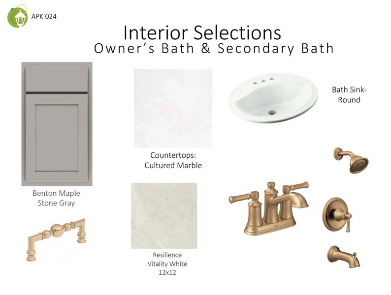 Bathroom Selections for The Harrington Townhome at Anderson Park