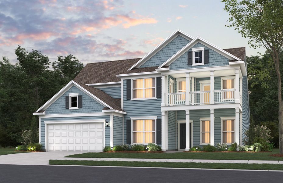Front exterior of a new home in Forestwood, Longs, SC, highlighting curb appeal (Image 22).