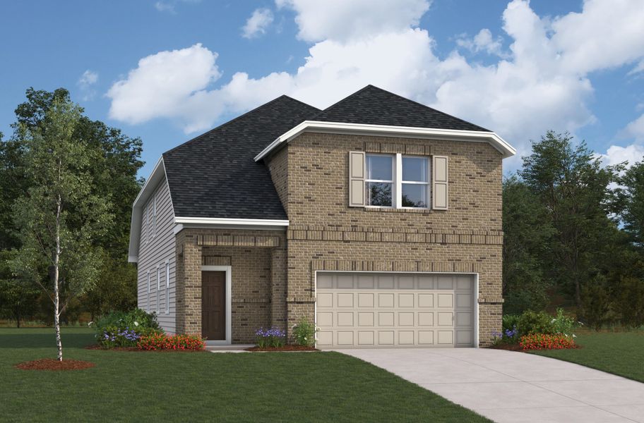 Representative exterior photo of a completed home built from the Wallace by Beazer Homes in Laurel Landing: Landmark Collection, Alvin, TX (Image 6). Representative exterior photo of a completed home built from the Wallace by Beazer Homes in Laurel Landing: Landmark Collection, Alvin, TX (Image 6).