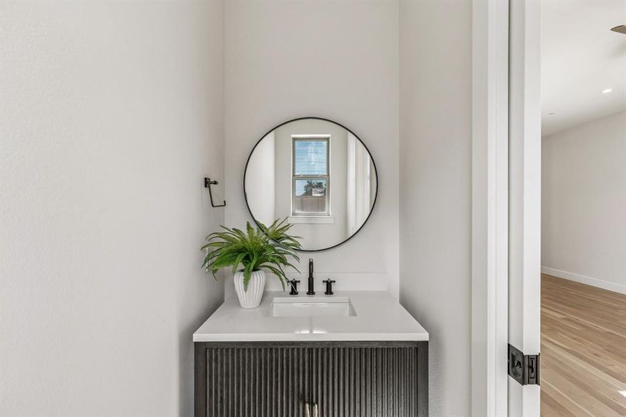 Powder room off of living area