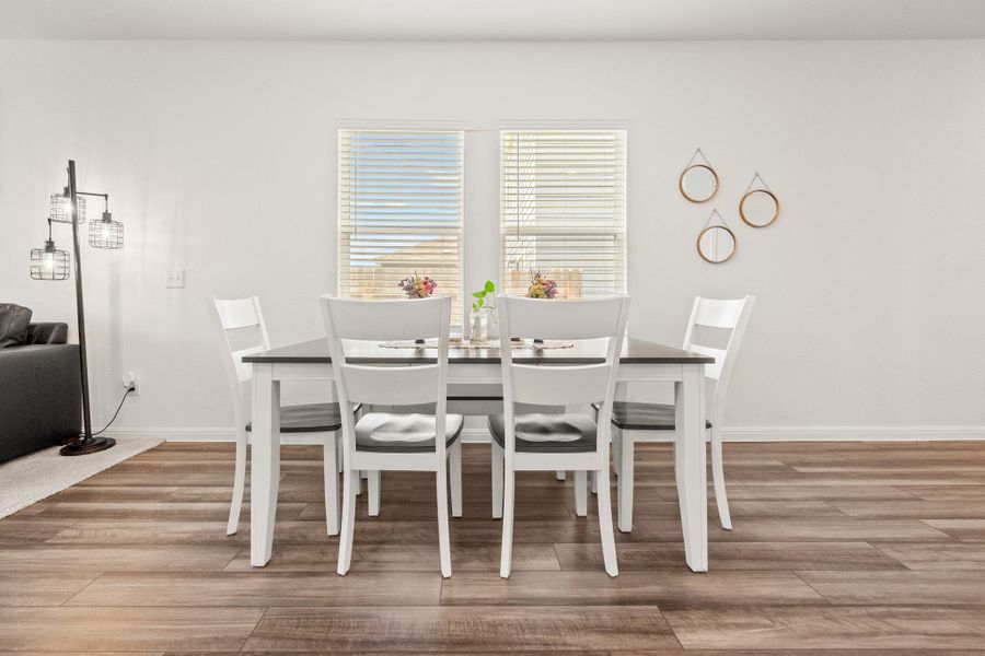 Dining area located just off the kitchen island