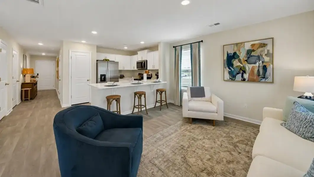 Furnished interior view inside a new home in Hunter's Branch Townhomes, Hopkins (Image 6).