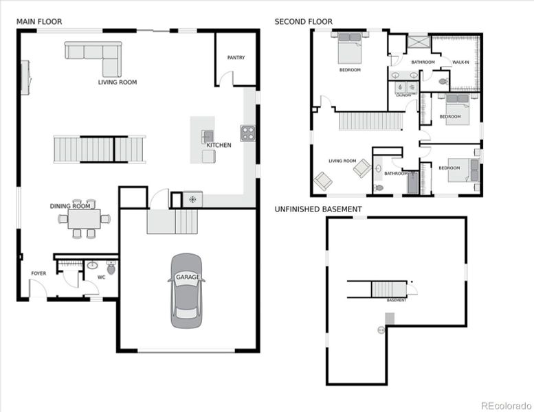 2D floor plan layout of this home in Sweetgrass, Dacono, CO (Image 3).