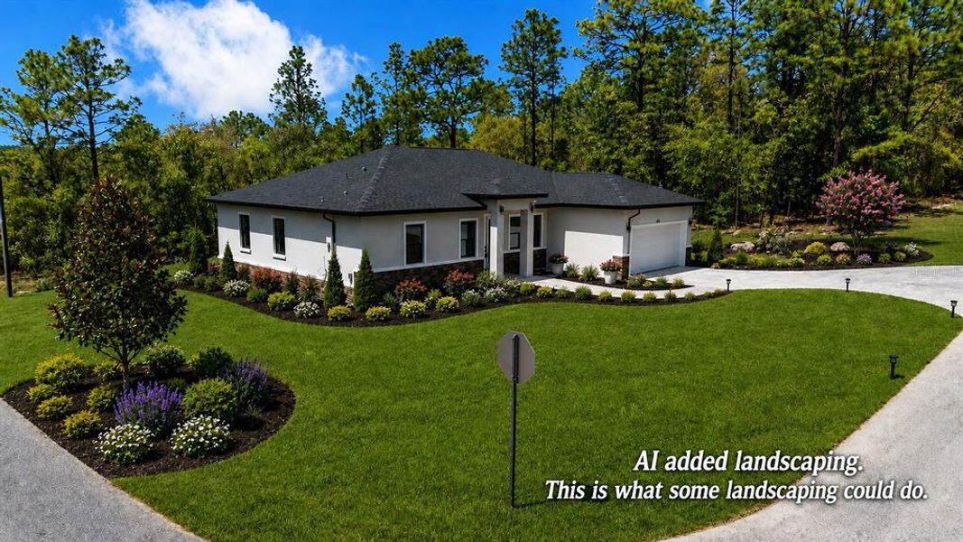 Front exterior of a new home in , Citrus Springs, FL, highlighting curb appeal (Image 24).