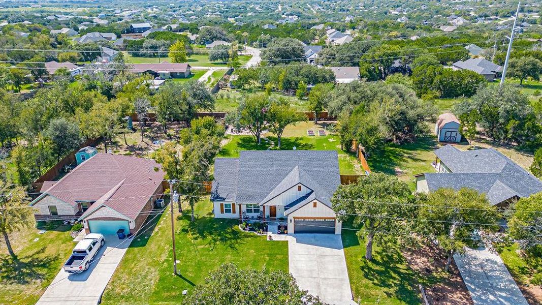 Birds eye view of property