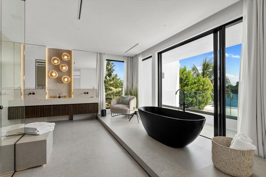 Furnished interior view inside a new home in , Miami Beach (Image 19).