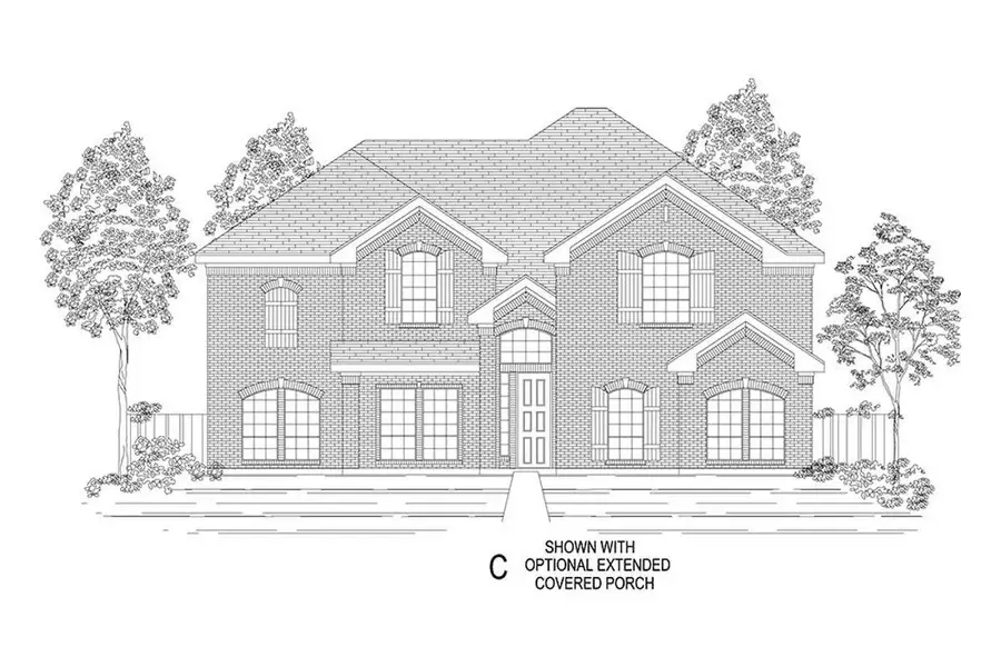 Representative rendering of the exterior for the Brentwood 3R (w/Media) by First Texas Homes (Image 8).