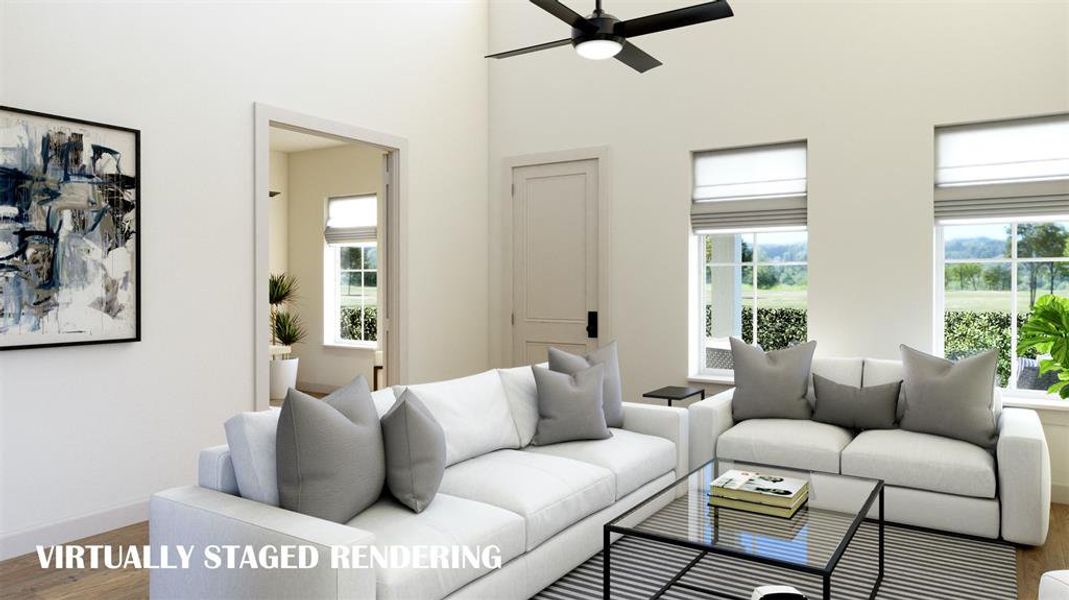 Welcome into your beautiful new construction home!  VIRTUALLY STAGED RENDERING