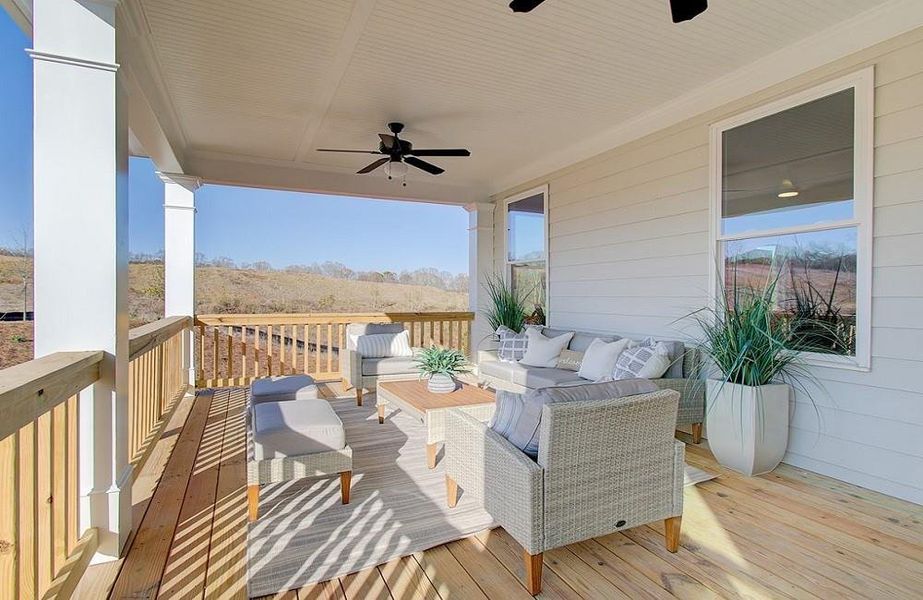 Furnished interior view inside a new home in Courtyards at Traditions, Cumming (Image 48).