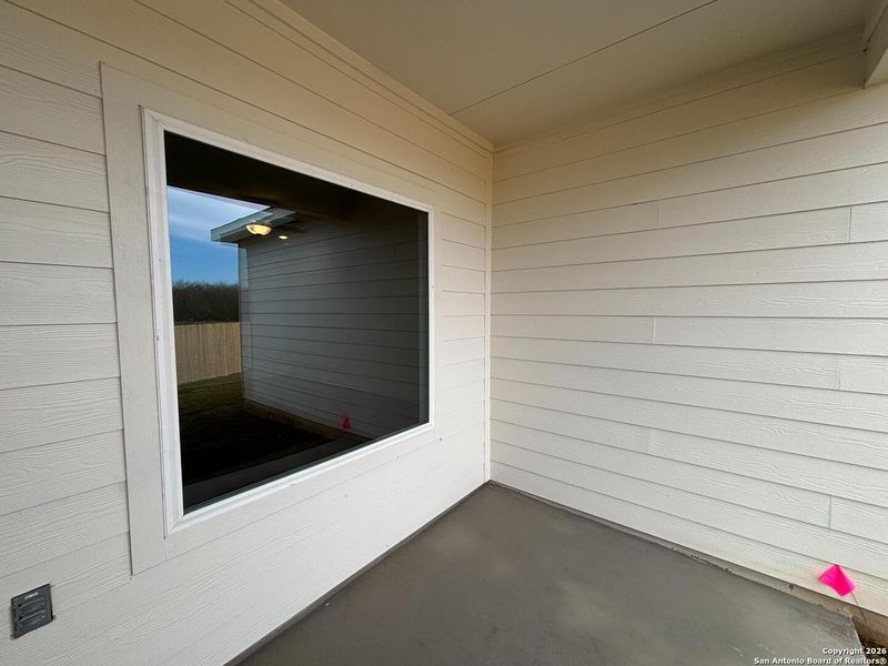 Exterior details and patio area of a home in The Summit at Saddlebrook Ranch 55's, Schertz (Image 4).