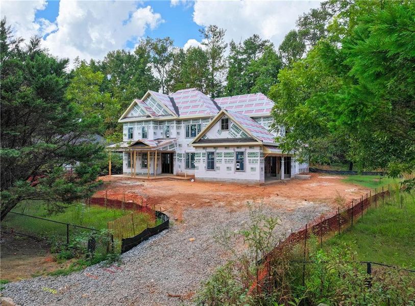 Front exterior of a new home in , Alpharetta, GA, highlighting curb appeal (Image 2). Front exterior of a new home in , Alpharetta, GA, highlighting curb appeal (Image 2).