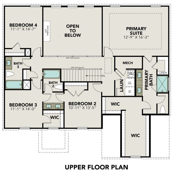 2D floor plan layout for the The Danbury I by Davidson Homes LLC in The Reserve at Potranco Oaks, Castroville, TX (Image 4).