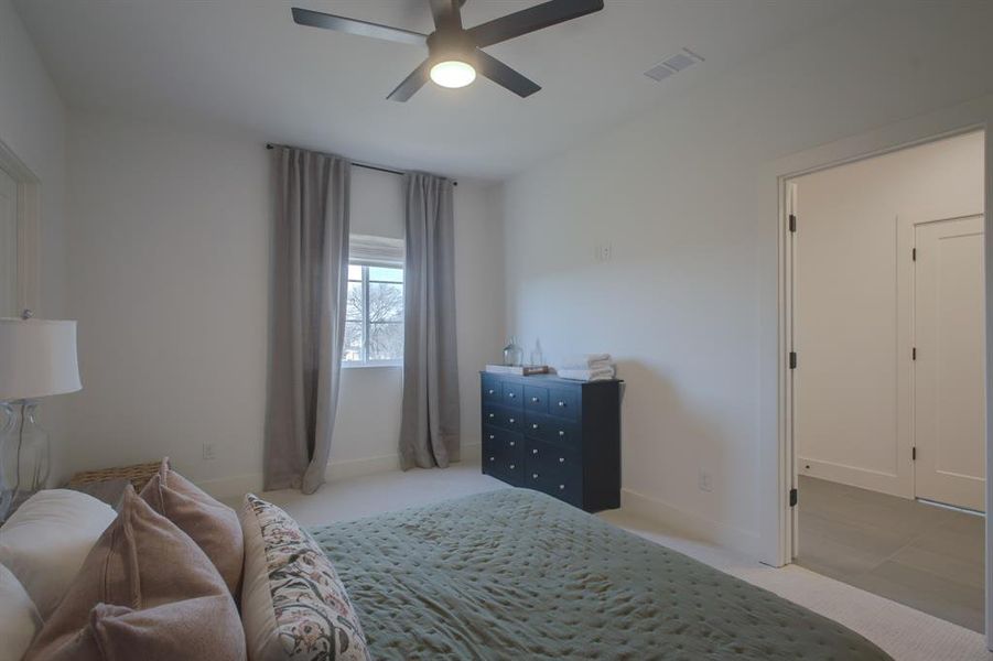 Bedroom featuring ceiling fan