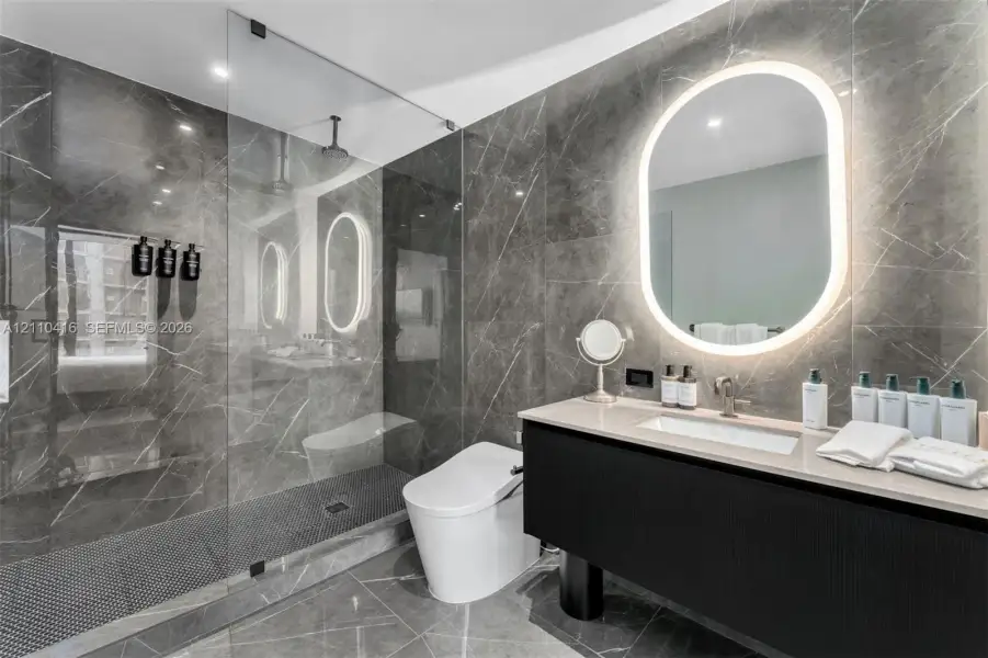 Furnished interior view inside a new home in , Miami (Image 16).