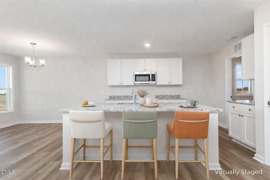 Modern kitchen with stylish bar stools