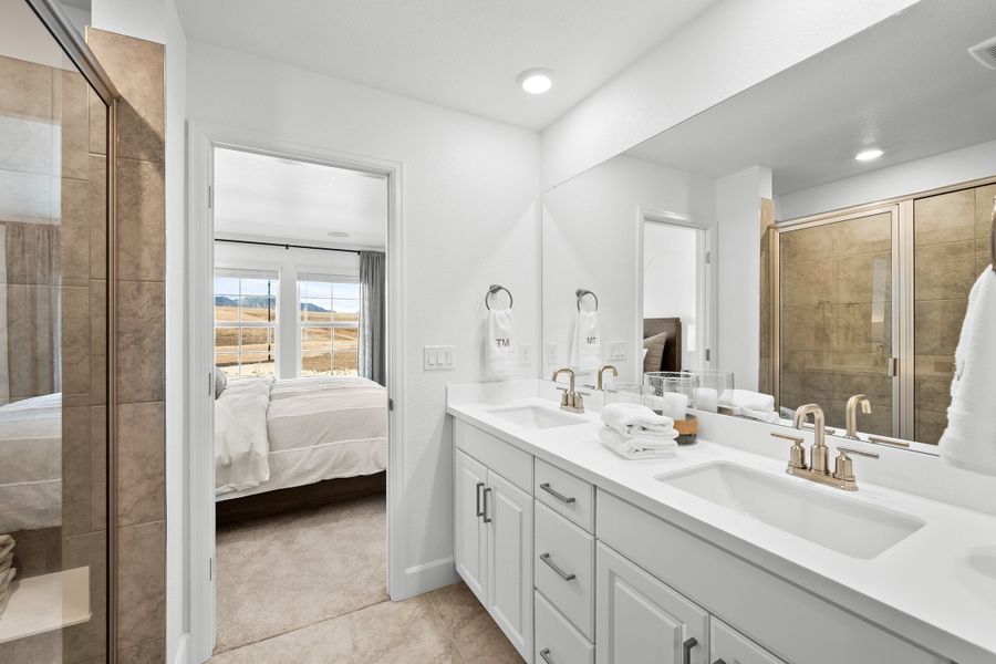 Furnished interior view inside a new home in Trailstone, Arvada (Image 16).
