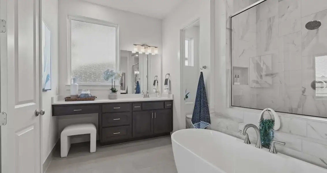 Representative furnished interior of a home built from the Waterloo by Chesmar Homes in Village at Three Oaks, Seguin (Image 17). Representative furnished interior of a home built from the Waterloo by Chesmar Homes in Village at Three Oaks, Seguin (Image 17).