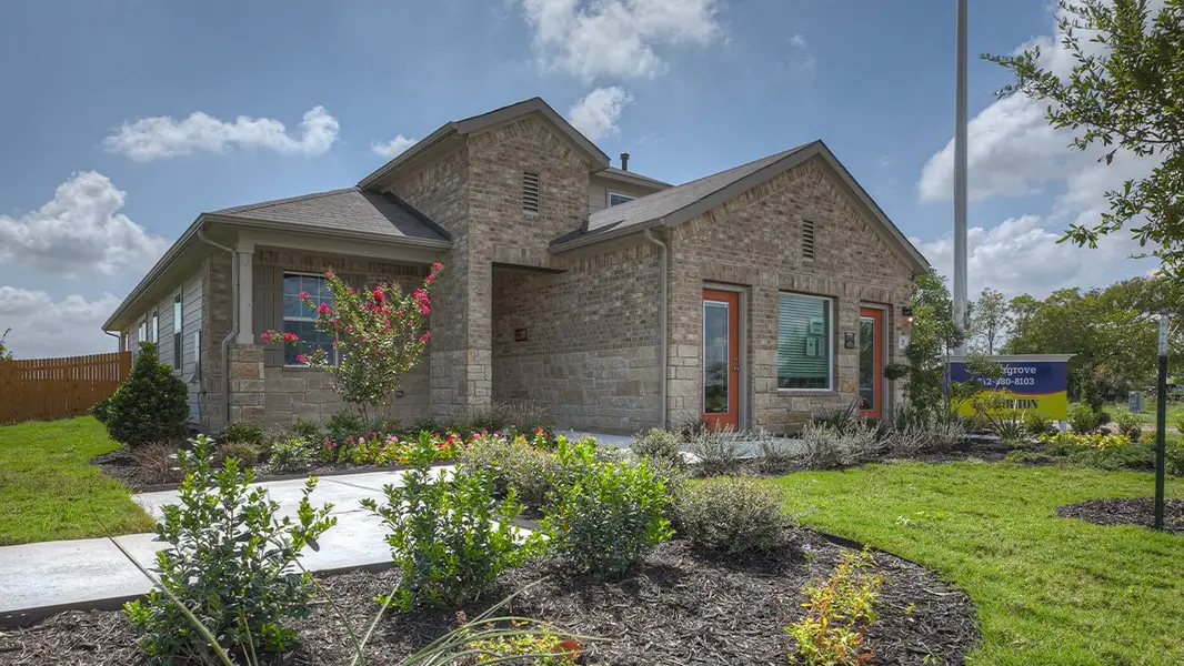 Representative exterior photo of a completed home built from the The Roosevelt by D.R. Horton in Southgrove, Kyle, TX (Image 2). Representative exterior photo of a completed home built from the The Roosevelt by D.R. Horton in Southgrove, Kyle, TX (Image 2).