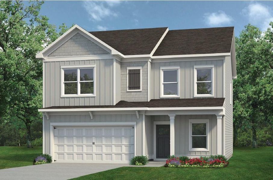 Front exterior of a new home in Morgan Landing, Carrollton, GA, highlighting curb appeal (Image 21).