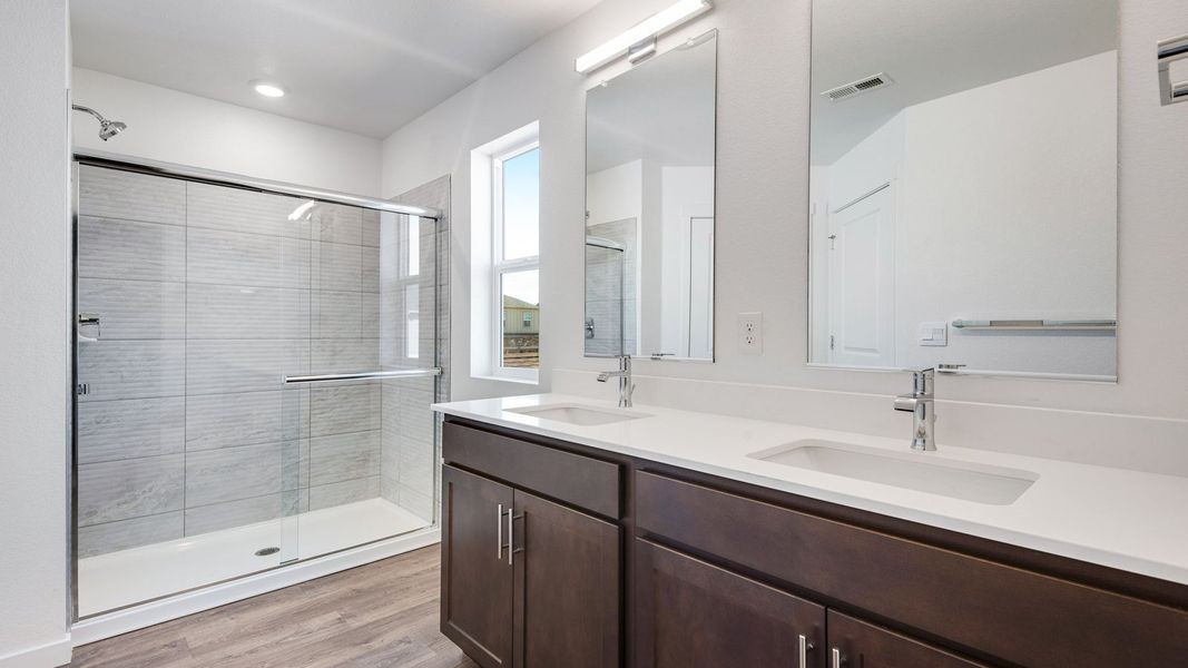 Furnished interior view inside a new home in Trails at Crowfoot, Parker (Image 9). Furnished interior view inside a new home in Trails at Crowfoot, Parker (Image 9).