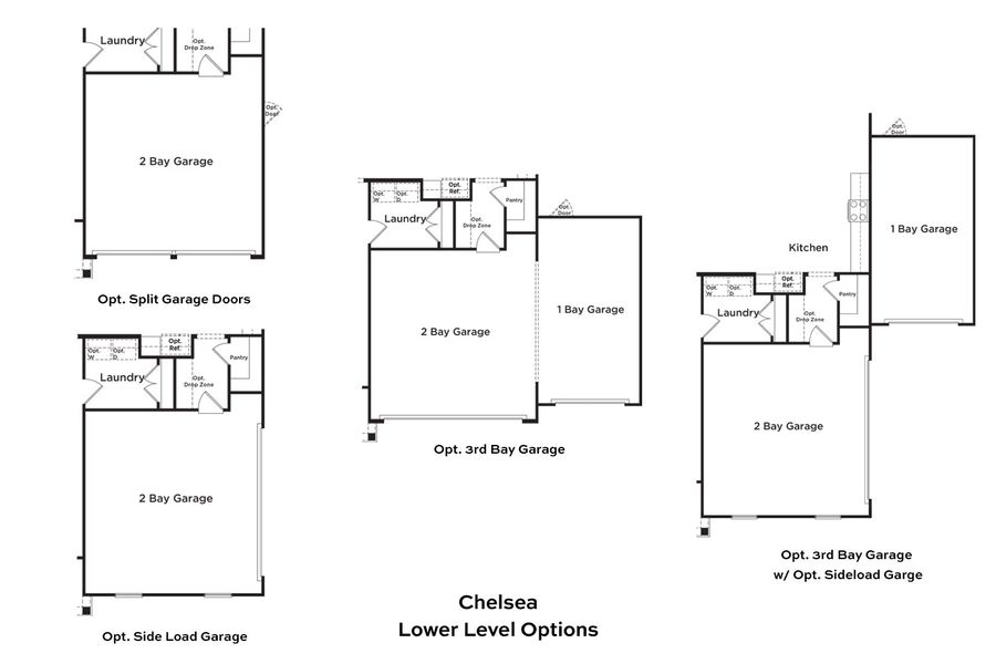 2D floor plan layout for the Chelsea by DRB Homes in Bellerose, Gibsonville, NC (Image 4).