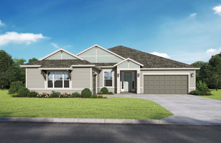 Representative exterior photo of a completed home built from the Preston by SEDA New Homes in Sandy Ridge, Yulee, FL (Image 4).