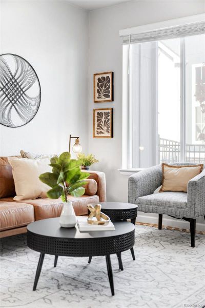 The main level greets you with bright natural light