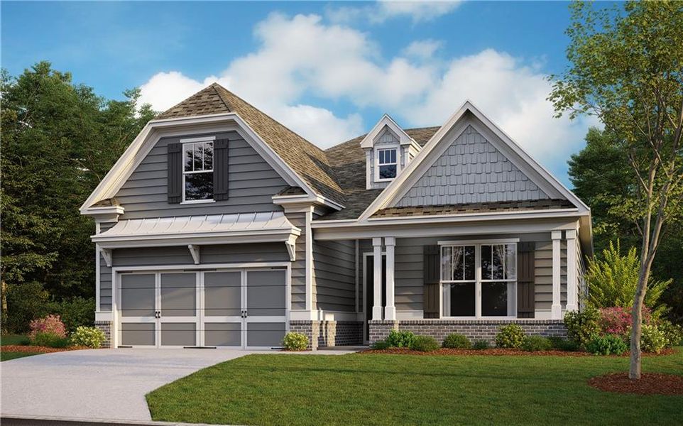 Front exterior of a new home in , Villa Rica, GA, highlighting curb appeal (Image 21).