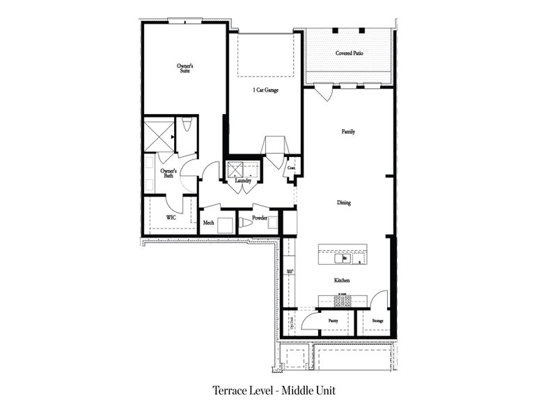 2D floor plan layout for the The Adams by The Providence Group in Waterside Condos, Peachtree Corners, GA (Image 3).