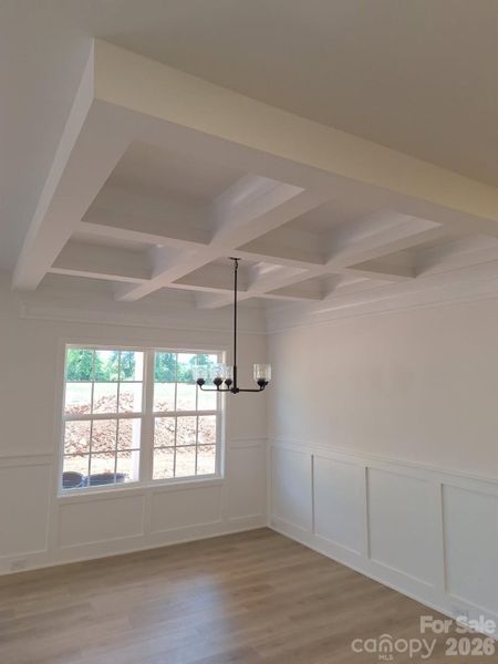 Coffered ceiling in dining area Coffered ceiling in dining area