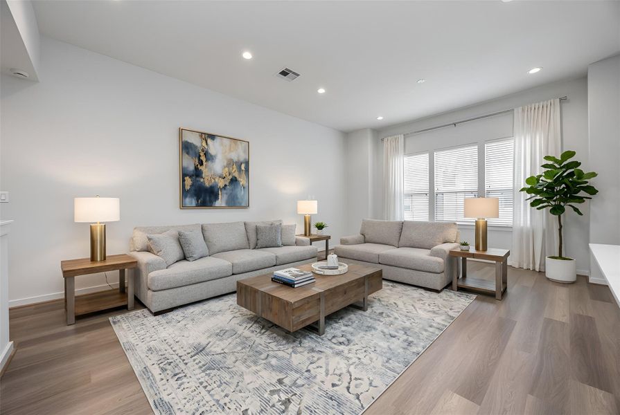 Furnished interior view inside a new home in Fulton Crossing, Houston (Image 13). Furnished interior view inside a new home in Fulton Crossing, Houston (Image 13).