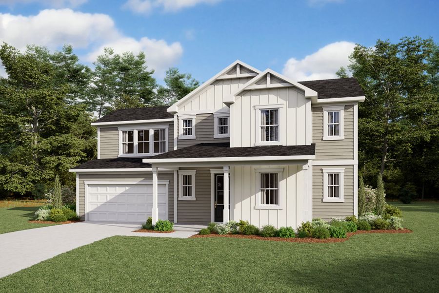 Representative exterior photo of a completed home built from the Eldorado by Mattamy Homes in Madison Park, Lillington, NC (Image 20).