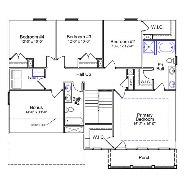 2D floor plan layout of this home in Porter Ridge, Elgin, SC (Image 4).