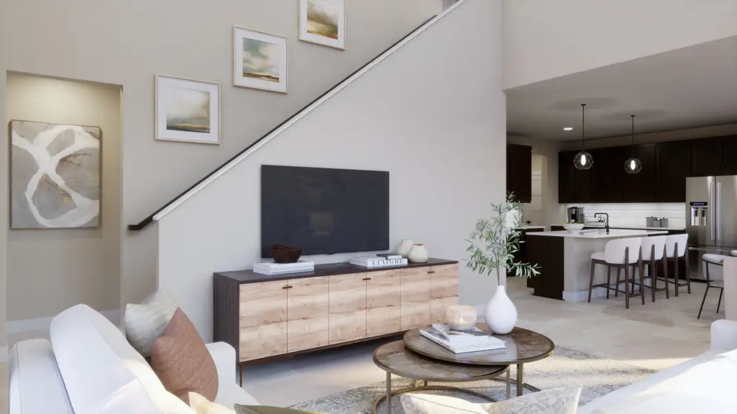 Furnished interior view inside a new home in Lariat, Liberty Hill (Image 3).