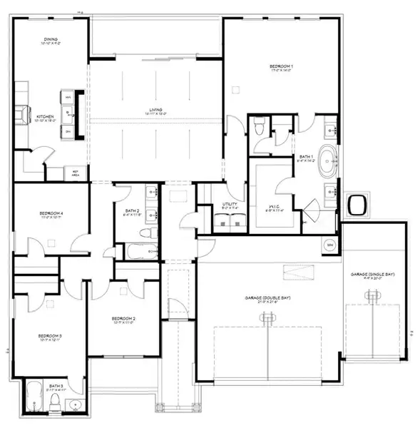 2D floor plan layout of this home in Bella Charca, Nolanville, TX (Image 3). 2D floor plan layout of this home in Bella Charca, Nolanville, TX (Image 3).