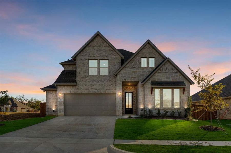 Front exterior of a new home in Mockingbird Hills 60-65, Joshua, TX, highlighting curb appeal (Image 1).