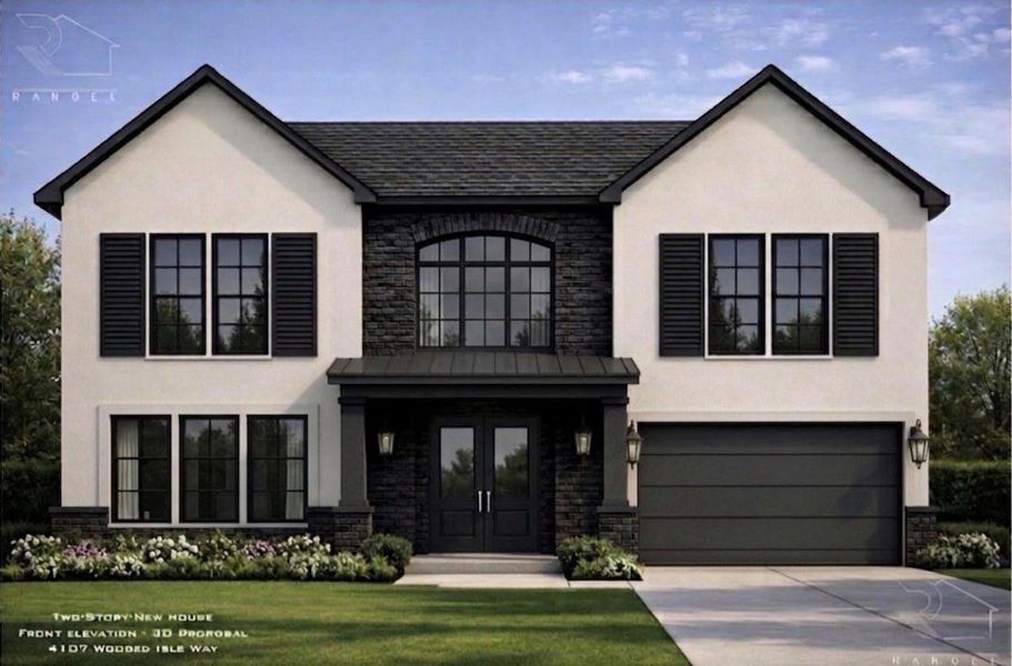 Front exterior of a new home in , Fulshear, TX, highlighting curb appeal (Image 1). Front exterior of a new home in , Fulshear, TX, highlighting curb appeal (Image 1).