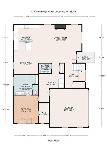 2D floor plan layout of this home in , Leicester, NC (Image 6).