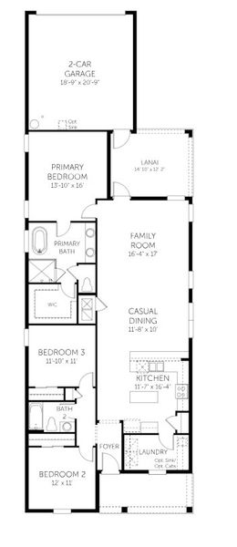 2D floor plan layout for the Amelia - 40' Homesites by Dream Finders Homes in Avalon Woods, Winter Garden, FL (Image 3). 2D floor plan layout for the Amelia - 40' Homesites by Dream Finders Homes in Avalon Woods, Winter Garden, FL (Image 3).