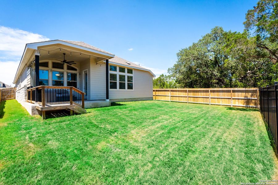Exterior details and patio area of a home in , New Braunfels (Image 22).