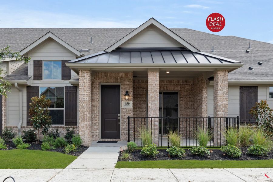 Front exterior of a new home in Woodbridge Villas, Wylie, TX, highlighting curb appeal (Image 1). Front exterior of a new home in Woodbridge Villas, Wylie, TX, highlighting curb appeal (Image 1).
