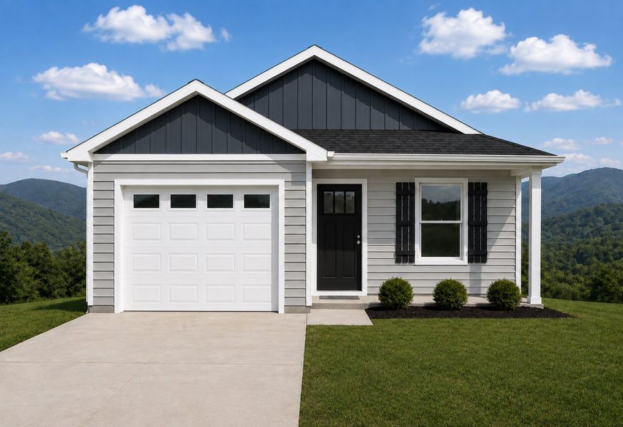 Representative exterior photo of a completed home built from the Wesley by Enchanted Homes in Stones Throw, Inman, SC (Image 4).