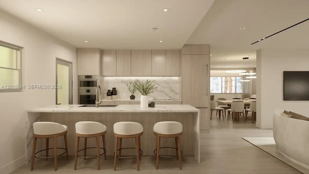 Furnished interior view inside a new home in , Miami Beach (Image 4).