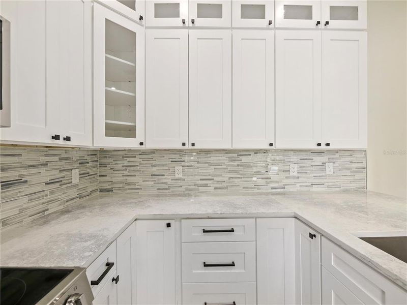 42 inch upper cabinets with the additional 12 inches stacked