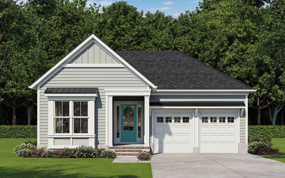 Representative exterior photo of a completed home built from the Reid by Brookfield Residential in Nexton, Summerville, SC (Image 6). Representative exterior photo of a completed home built from the Reid by Brookfield Residential in Nexton, Summerville, SC (Image 6).