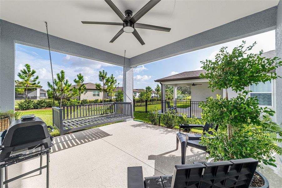 Exterior details and patio area of a home in Del Webb Stone Creek, Ocala (Image 24).