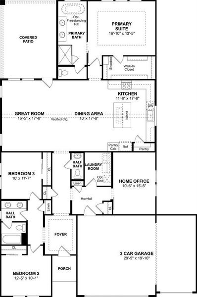 2D floor plan layout of this home in Gateway Parks, Forney, TX (Image 2). 2D floor plan layout of this home in Gateway Parks, Forney, TX (Image 2).