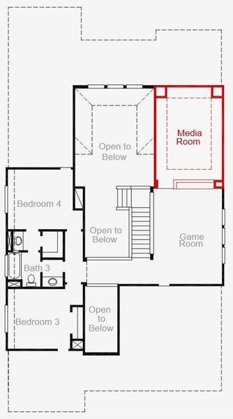 2D floor plan layout of this home in Legacy, League City, TX (Image 3).