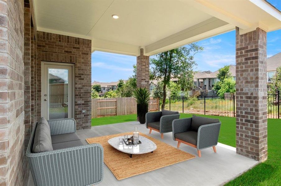 Virtually staged Patio area